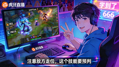 知名主播直播DOTA2天梯对局，实时讲解游戏技巧